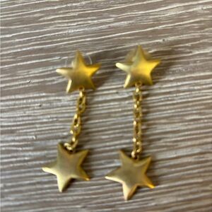 Gold Star Dangle Earrings
